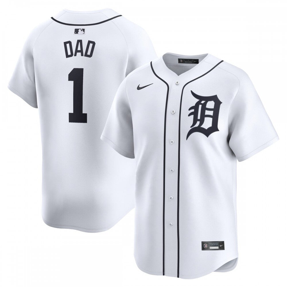 Detroit Tigers Nike #1 Dad Home Limited MLB Jersey - White