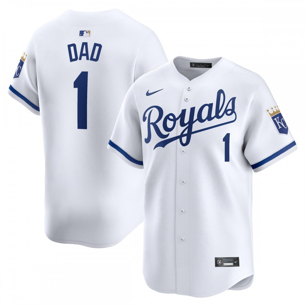 Kansas City Royals Nike #1 Dad Home Limited MLB Jersey - White