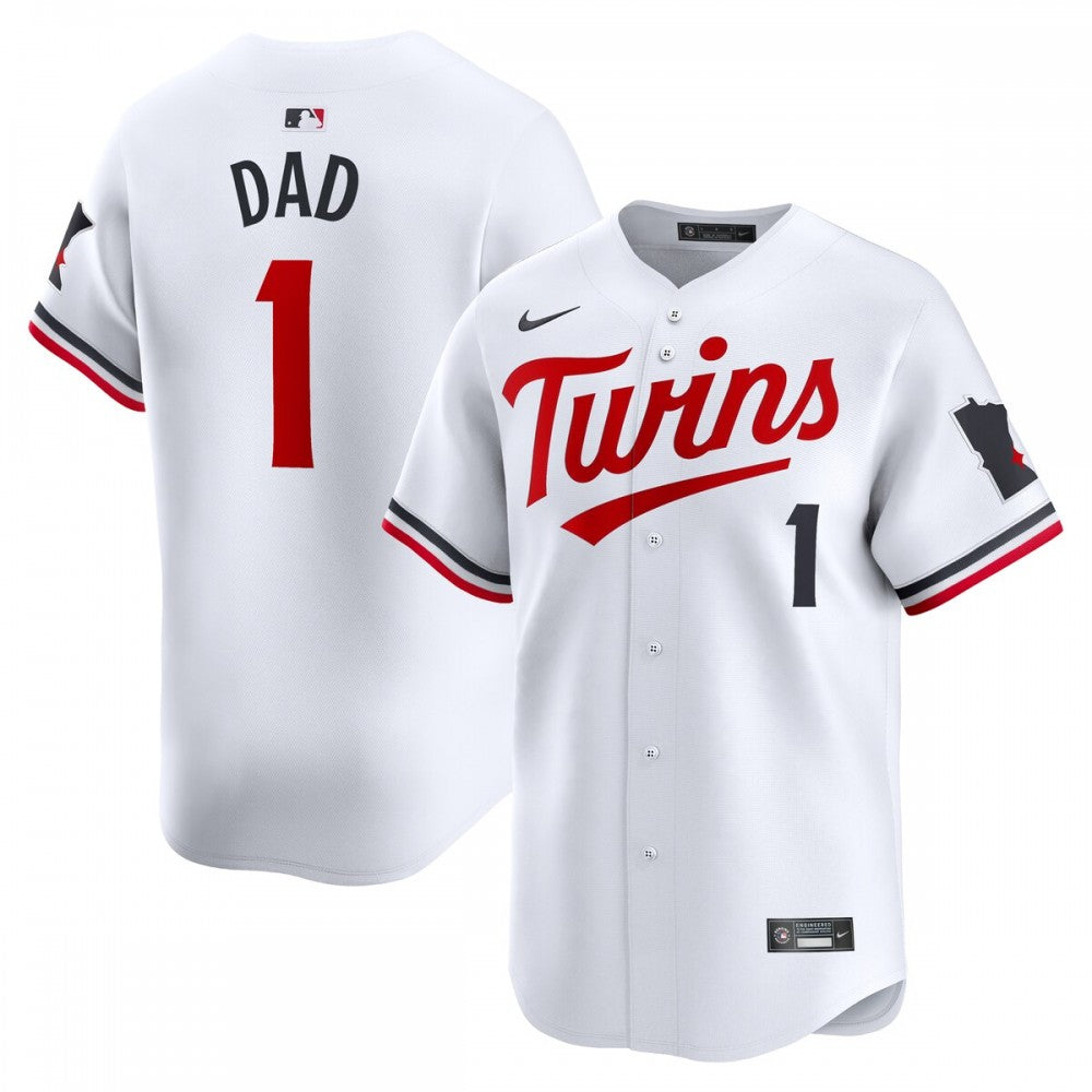Minnesota Twins Nike #1 Dad Home Limited MLB Jersey - White