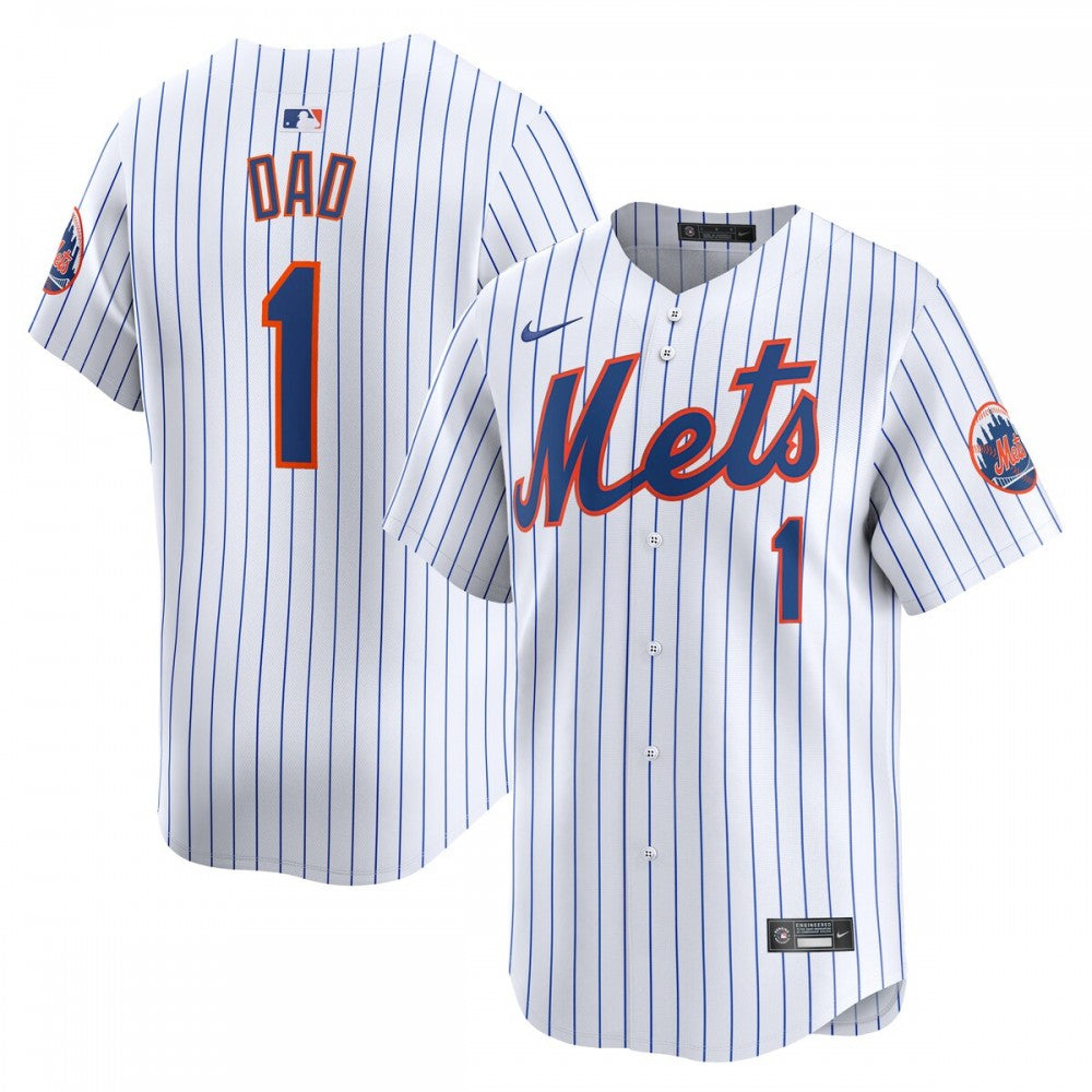 New York Mets Nike #1 Dad Home Limited MLB Jersey - White