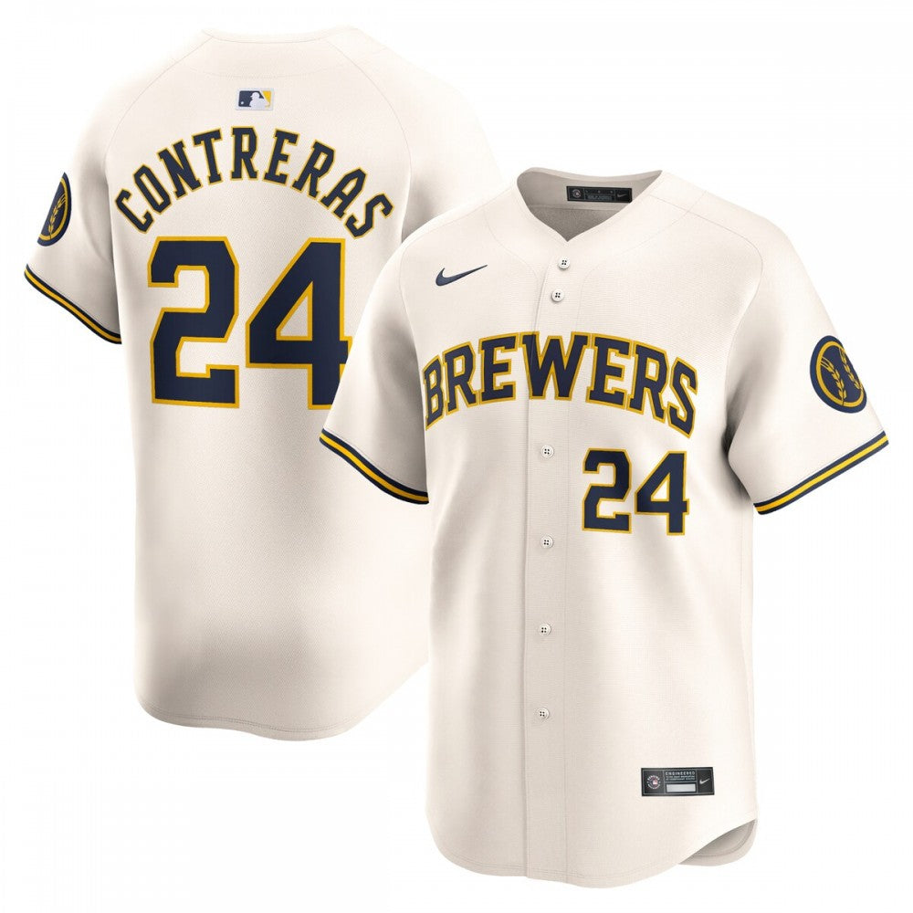 William Contreras Milwaukee Brewers Nike Home Limited Player MLB Jersey - Cream