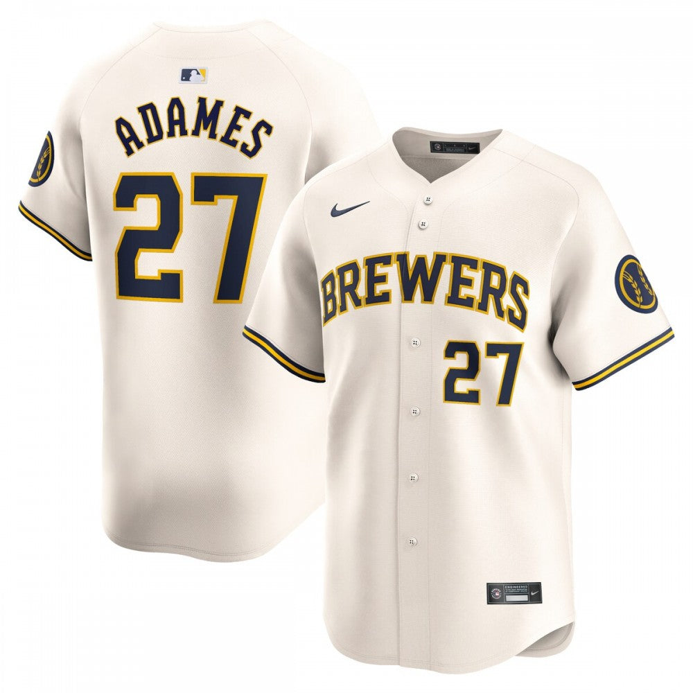 Willy Adames Milwaukee Brewers Nike Home Limited Player MLB Jersey - Cream
