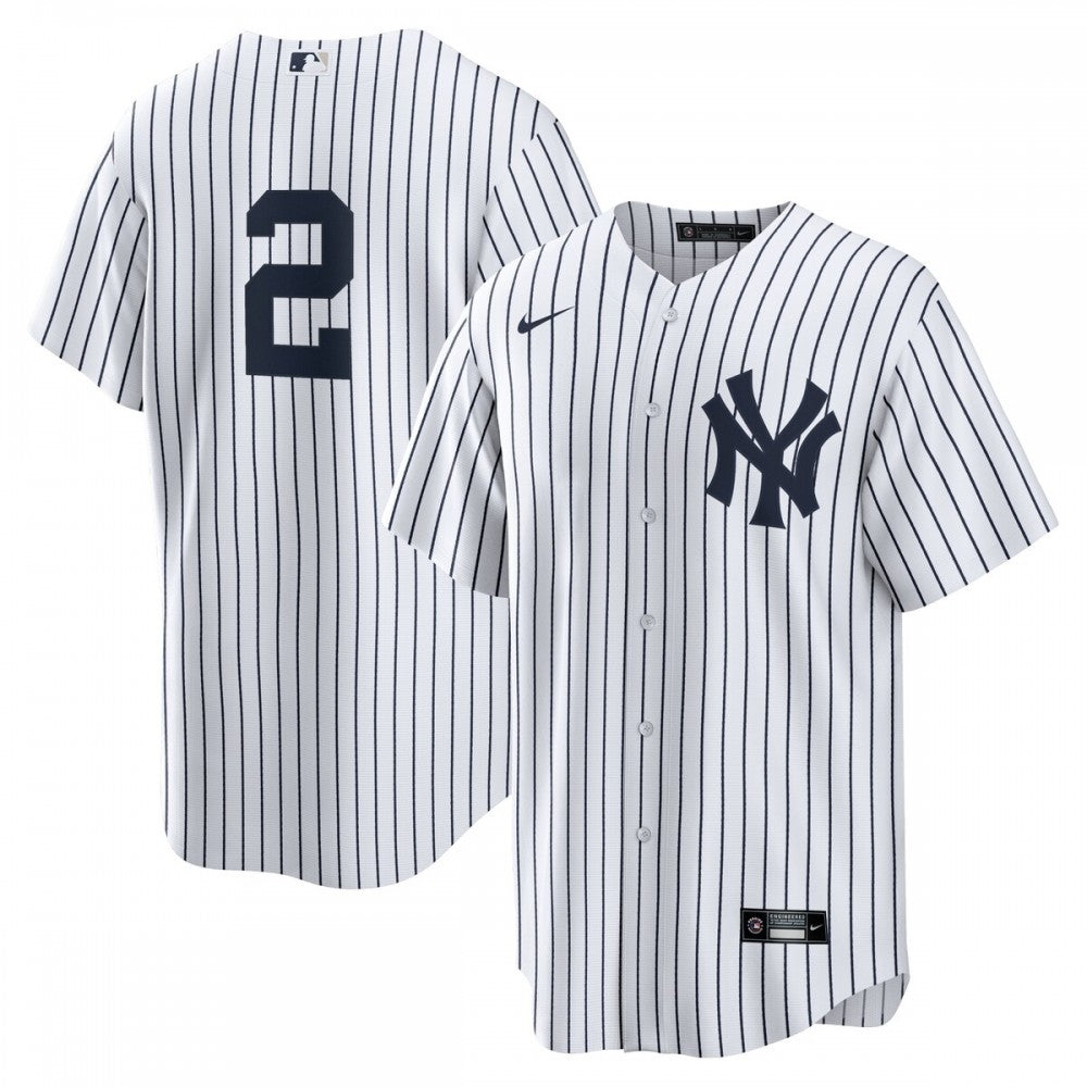 Derek Jeter New York Yankees Nike Replica MLB Jersey - White/Navy