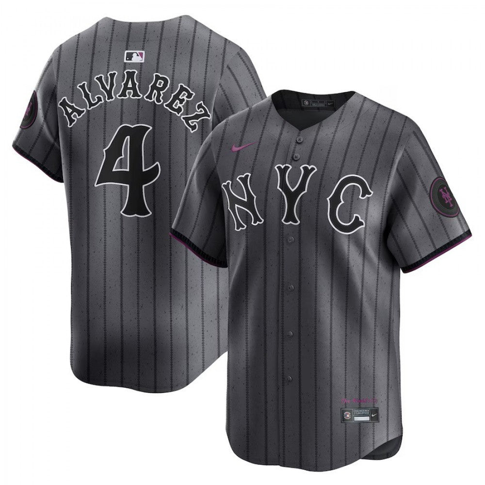 Francisco Alvarez New York Mets Nike 2024 City Connect Limited Player MLB Jersey - Graphite
