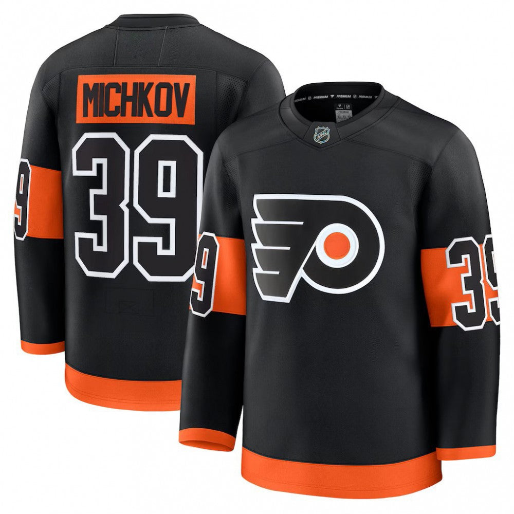 Men's Philadelphia Flyers Matvei Michkov Black Alternate Premium NHL Jersey