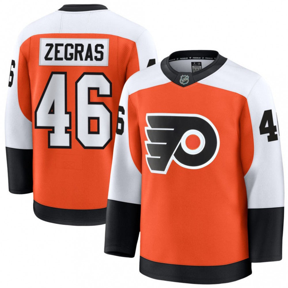 Men's Philadelphia Flyers Trevor Zegras Orange Home Premium NHL Jersey