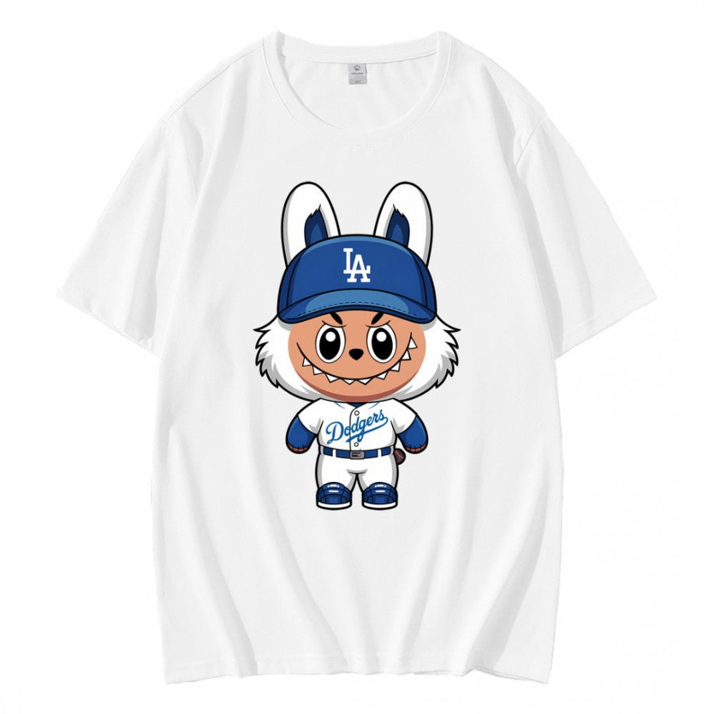 Funny Labubu Los Angeles Dodgers Baseball T-Shirt