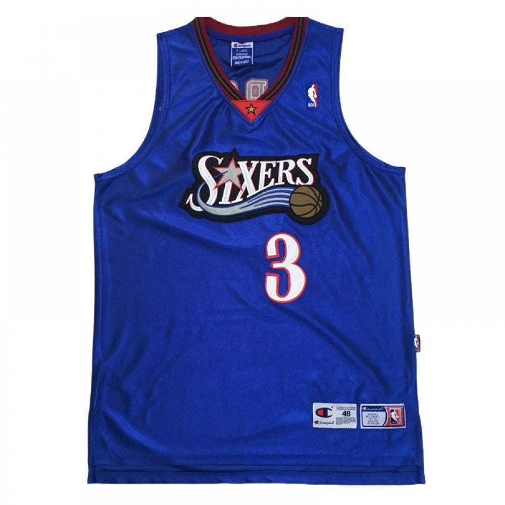 Philadelphia 76ers Allen Iverson #3 Throwback Blue Champions NBA Jersey