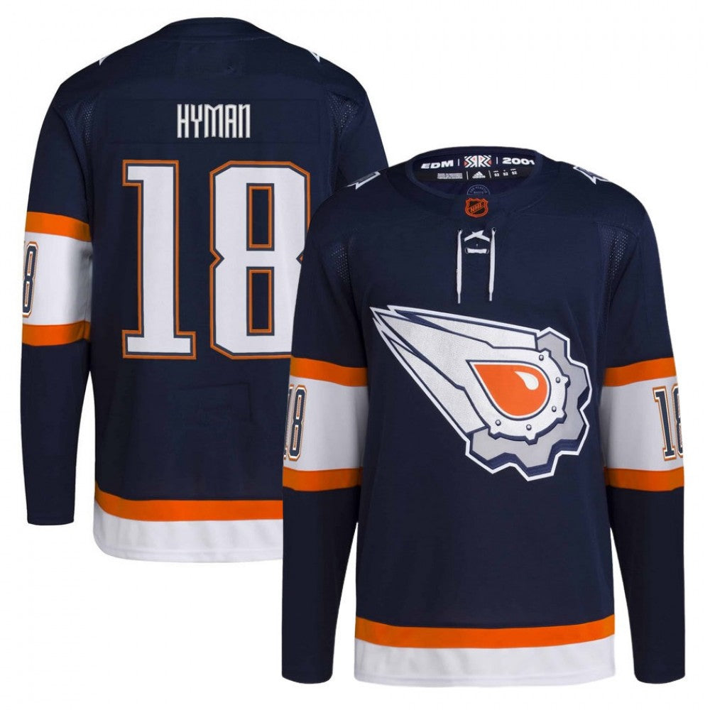 Zach Hyman Edmonton Oilers Navy Reverse Retro 2.0 Player NHL Jersey