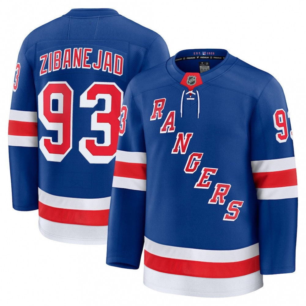Men's New York Rangers Mika Zibanejad Blue Home Premium NHL Jersey