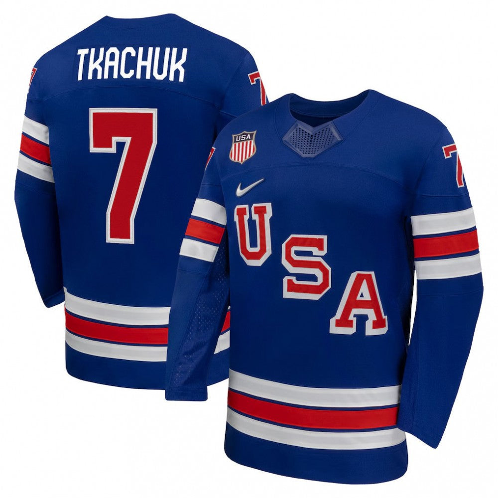 Brady Tkachuk USA Hockey Olympic Nike 2026 Royal Home Replica NHL Jersey