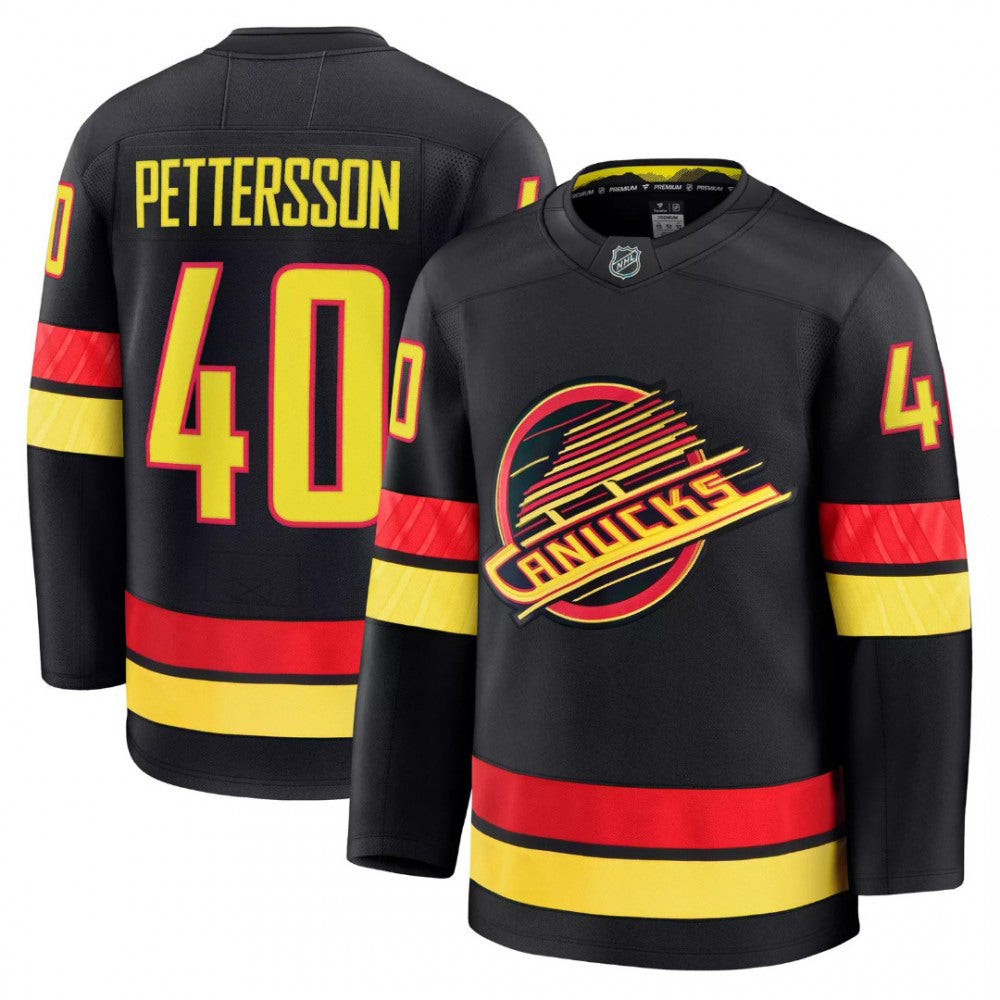 Vancouver Canucks Elias Pettersson #40 Black Alternate Premium NHL Jersey