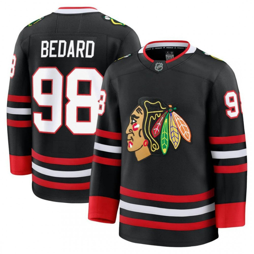 Connor Bedard Chicago Blackhawks Black Alternate Premium NHL Jersey