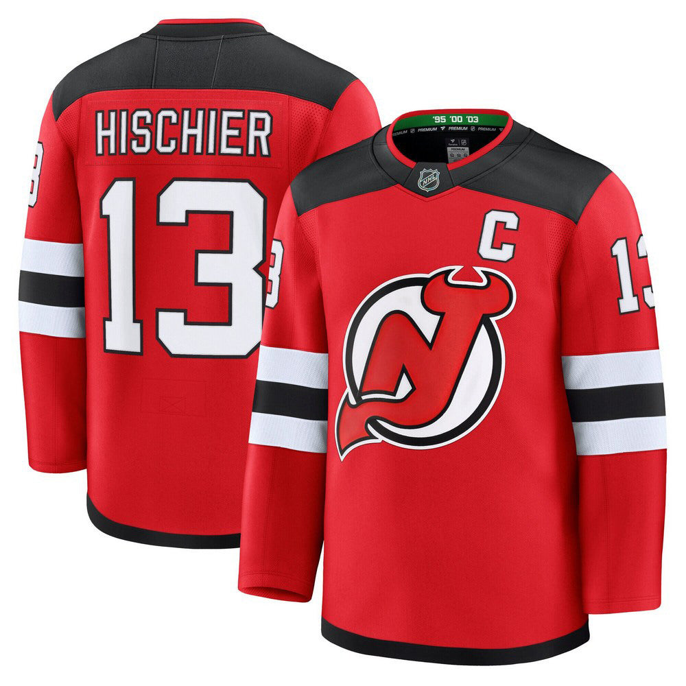 Nico Hischier New NHL Jersey Devils Jack Hughes Red Home Premium NHL Jersey