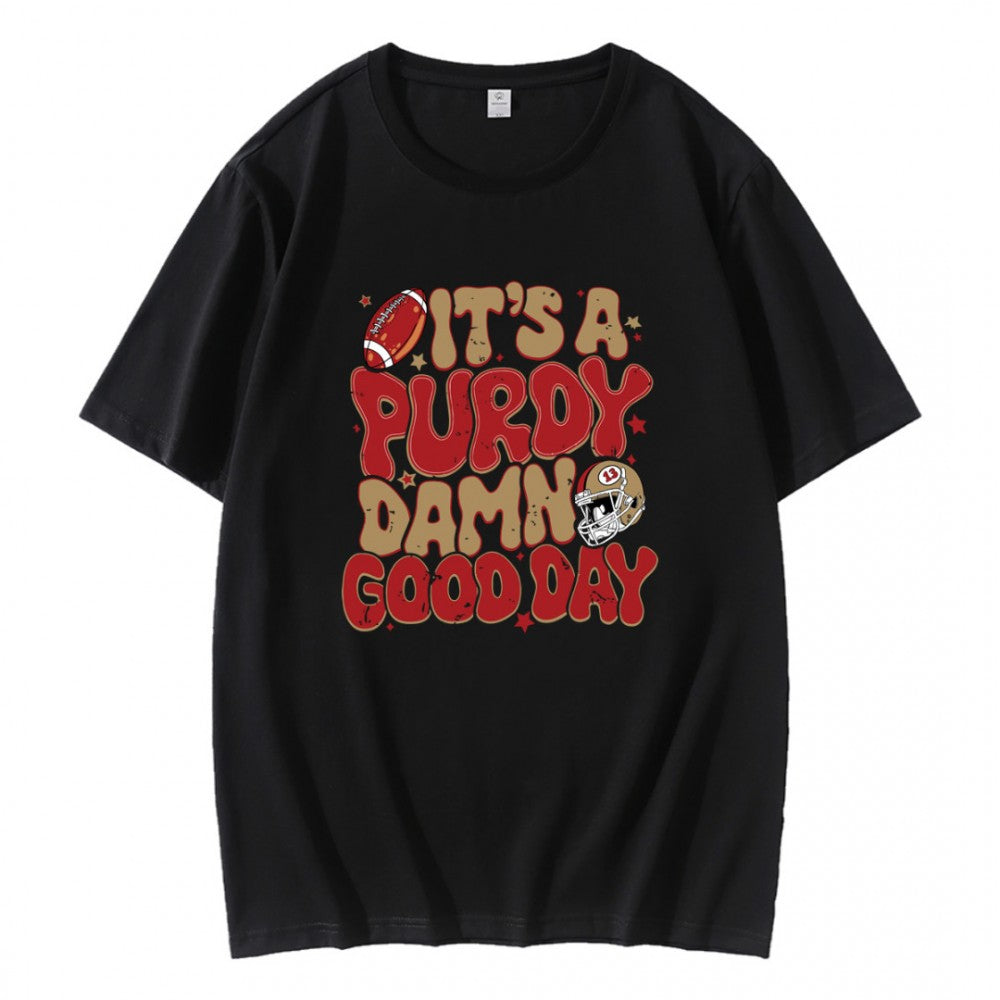 ts A Purdy Damn Good Day Helmet 49ers Football T-Shirt