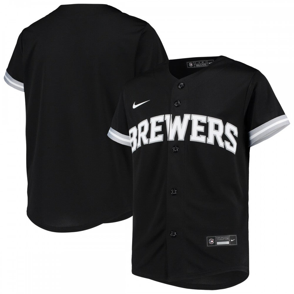 Milwaukee Brewers Nike Youth Replica Team MLB Jersey - Black/White