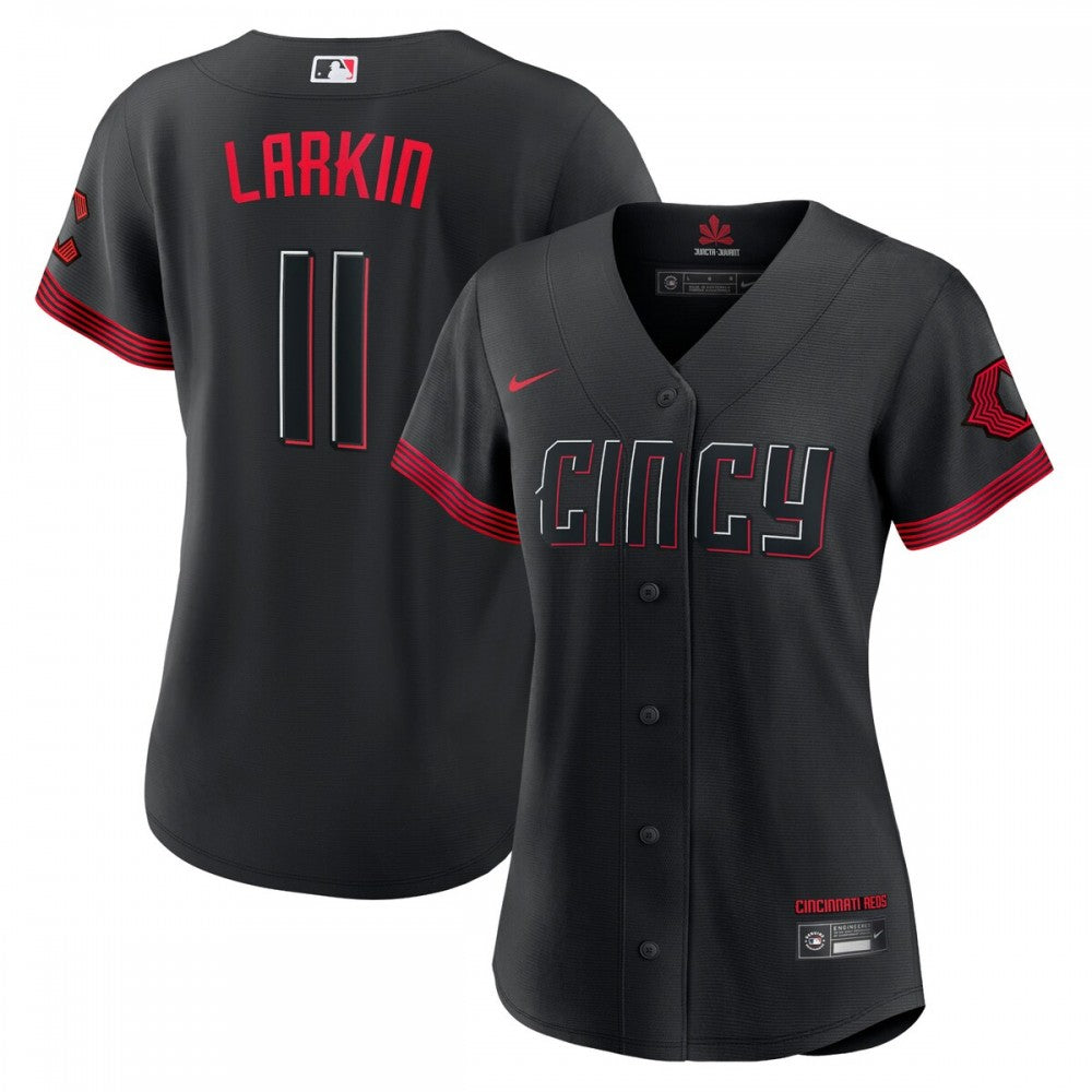 Barry Larkin Cincinnati Reds Nike Women's 2023 City Connect Replica Player MLB Jersey - Black