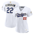 Clayton Kershaw Los Angeles Dodgers Nike Women's 2026 Gold Collection Stadium MLB Jersey - White