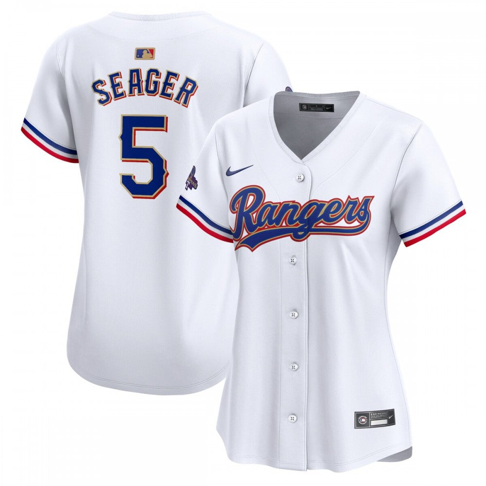 Corey Seager Texas Rangers Nike Women's 2024 Gold Collection Limited Player MLB Jersey?C White