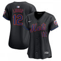 Francisco Lindor New York Mets Nike Women's Alternate Limited Player MLB Jersey?C Black