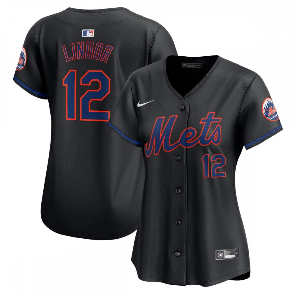 Francisco Lindor New York Mets Nike Women's Alternate Limited Player MLB Jersey?C Black