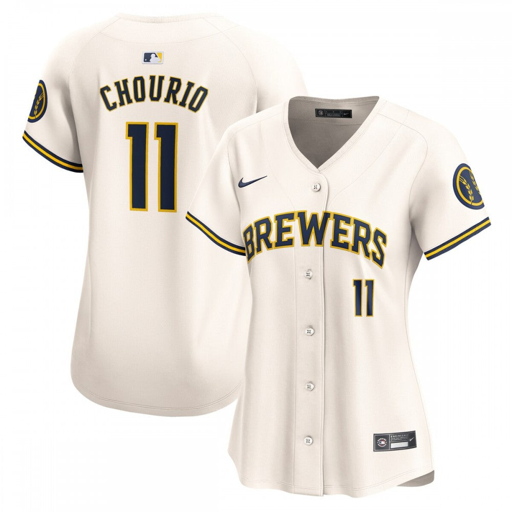 Jackson Chourio Milwaukee Brewers Nike Women's Home Limited Player MLB Jersey - Cream
