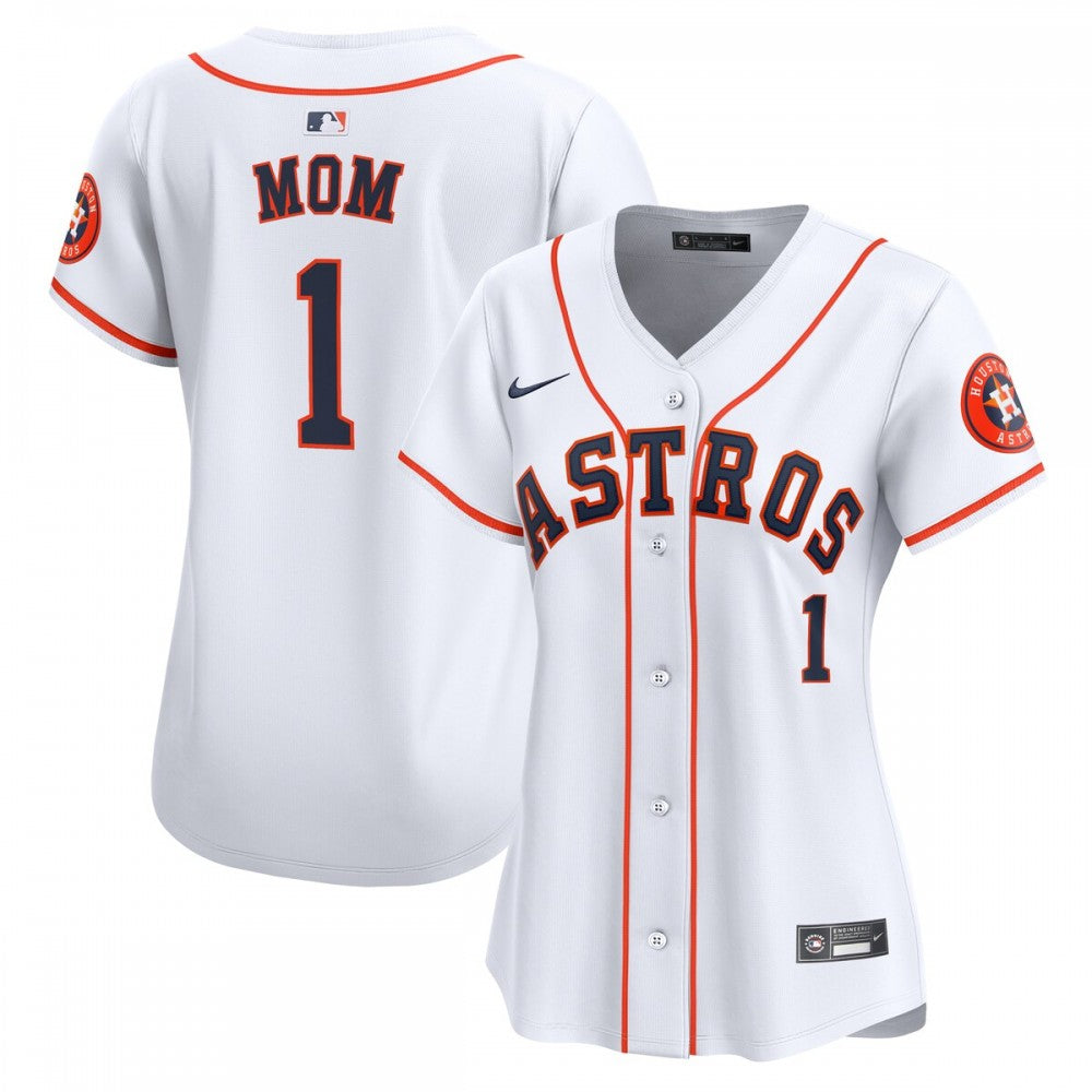 Houston Astros Nike Women's #1 Mom Home Limited MLB Jersey - White