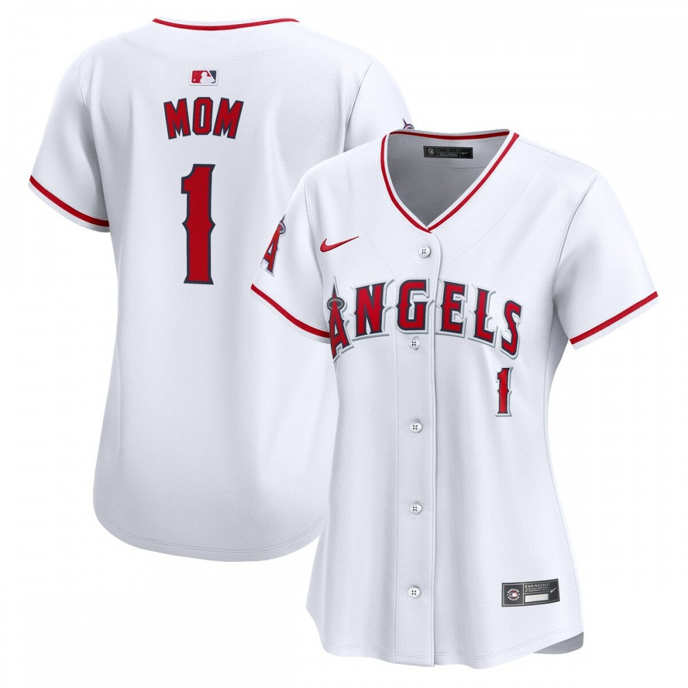 Los Angeles Angels Nike Women's #1 Mom Home Limited MLB Jersey - White