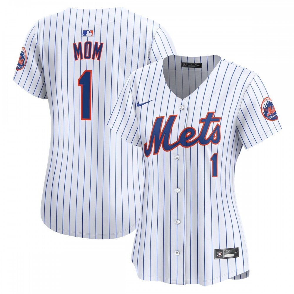 New York Mets Nike Women's #1 Mom Home Limited MLB Jersey - White