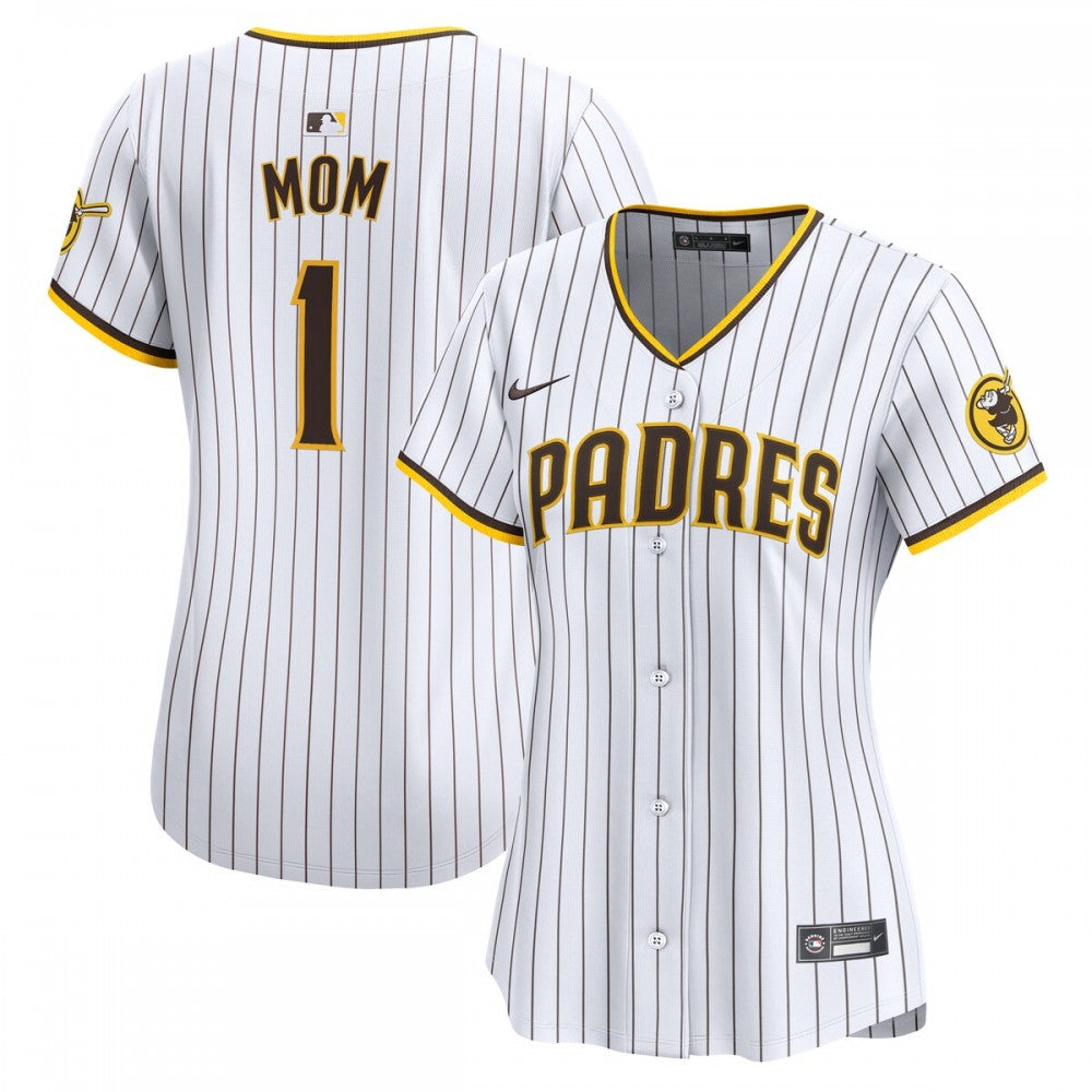 San Diego Padres Nike Women's #1 Mom Home Limited MLB Jersey - White