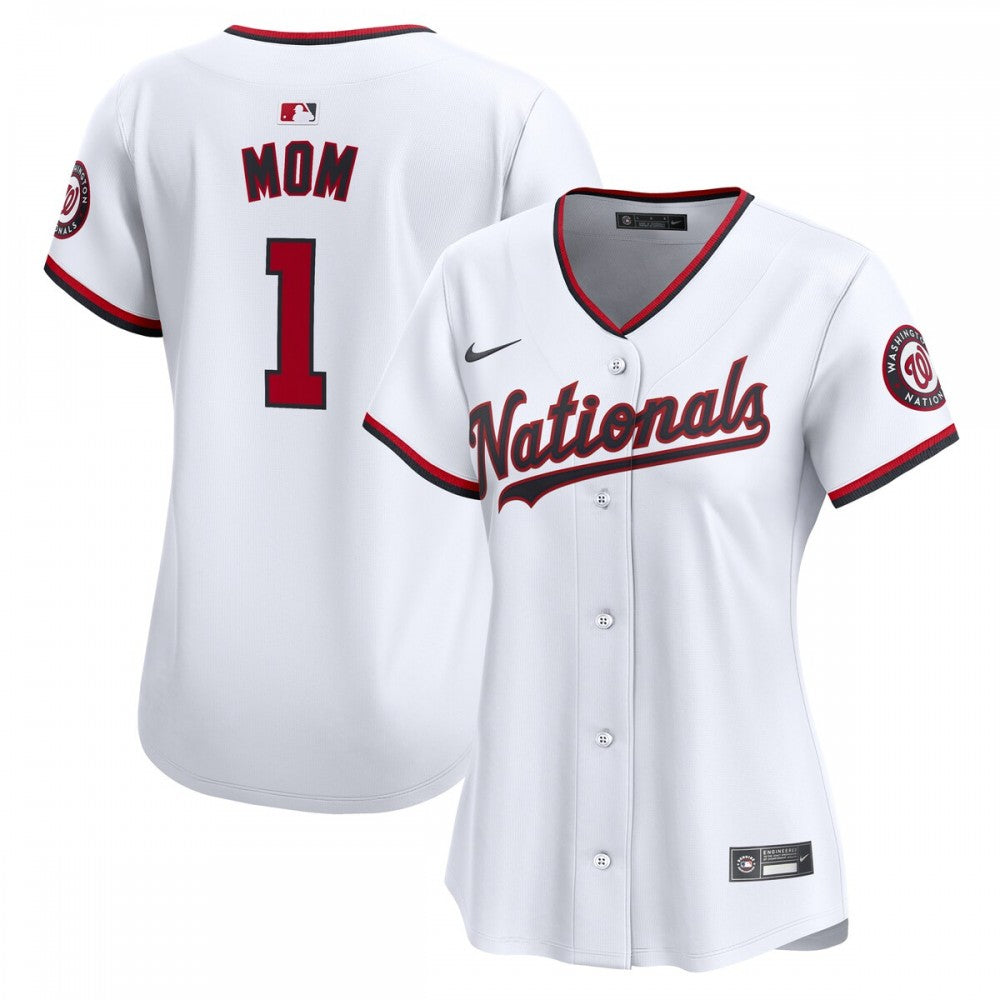 Washington Nationals Nike Women's #1 Mom Home Limited MLB Jersey - White