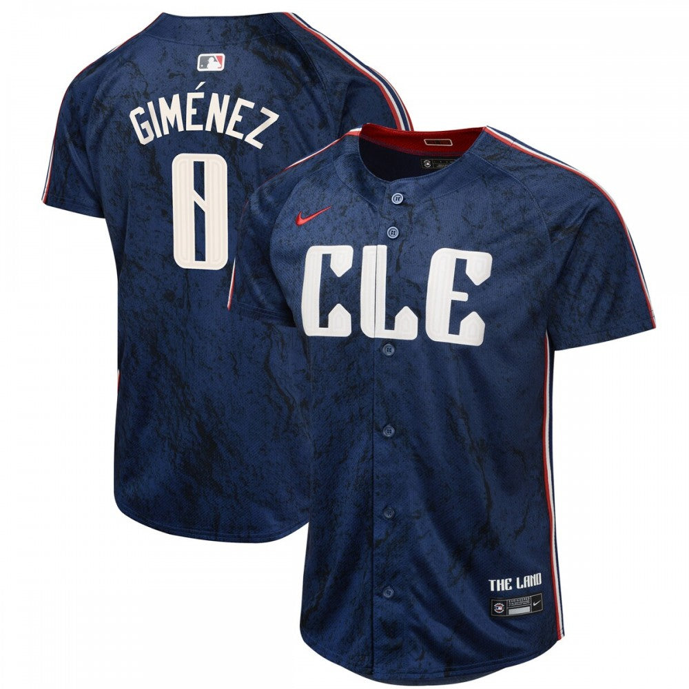 Andres Gimenez Cleveland Guardians Nike Youth 2024 City Connect Limited MLB Jersey - Navy