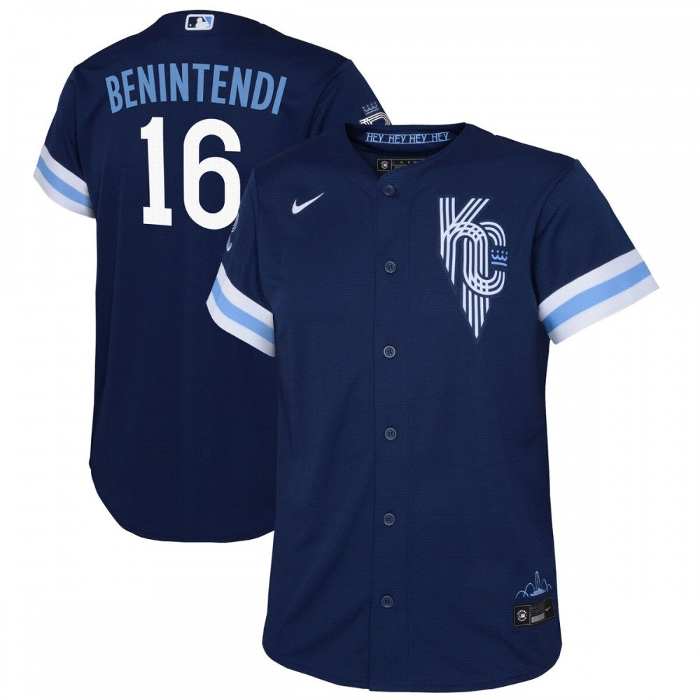Andrew Benintendi Kansas City Royals Nike Youth 2022 City Connect Replica Player MLB Jersey - Navy