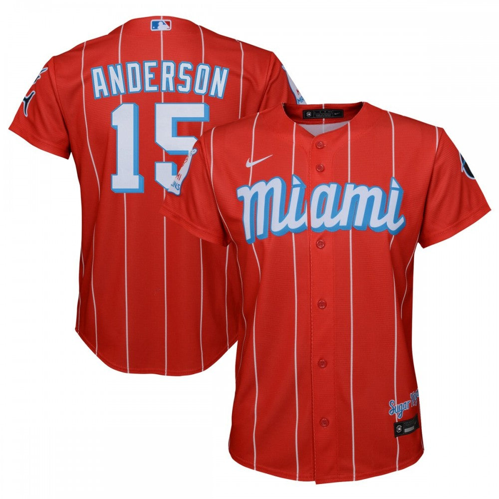 Brian Anderson Miami Marlins Nike Youth City Connect Replica Player MLB Jersey - Red