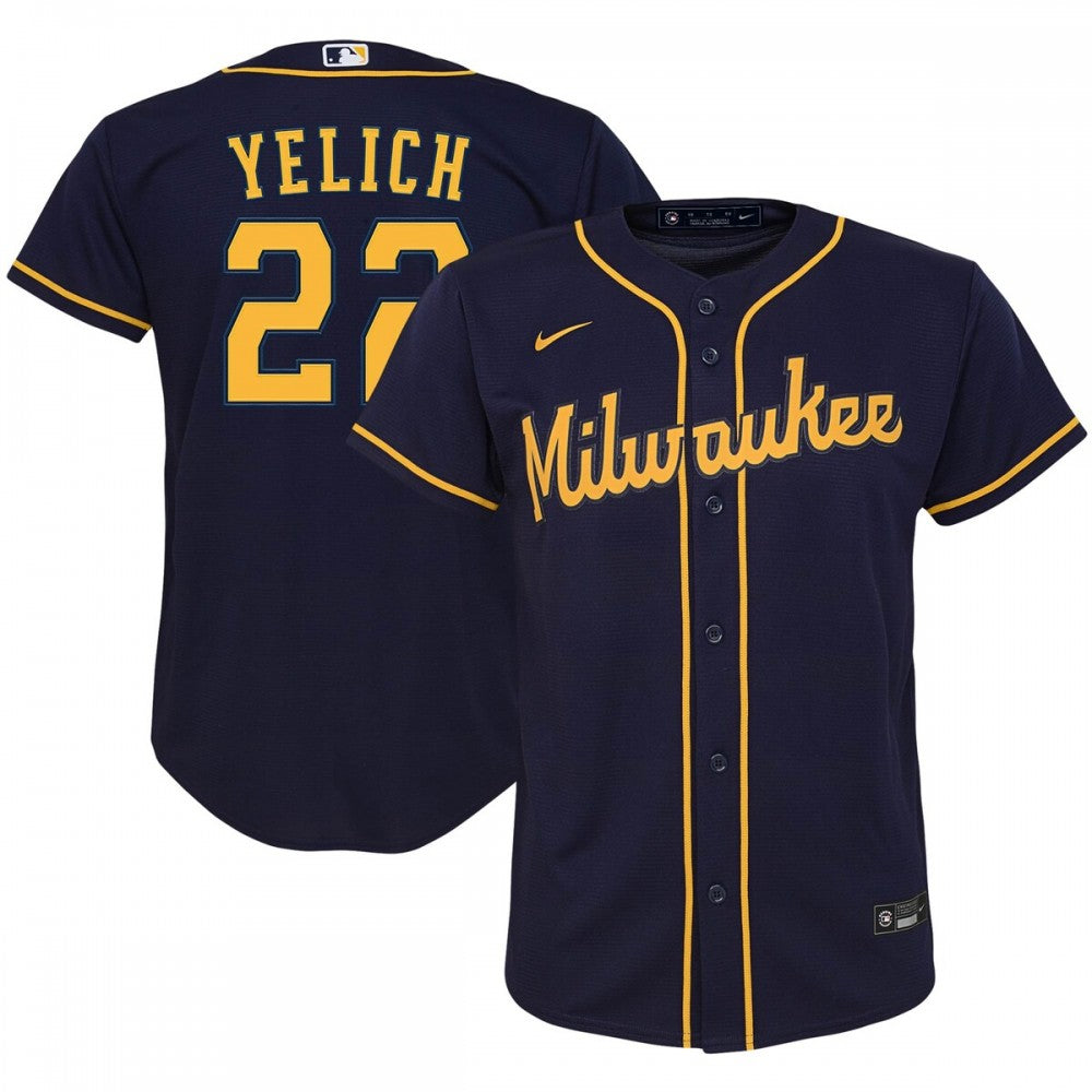 Christian Yelich Milwaukee Brewers Nike Youth Alternate Replica Player MLB Jersey - Navy