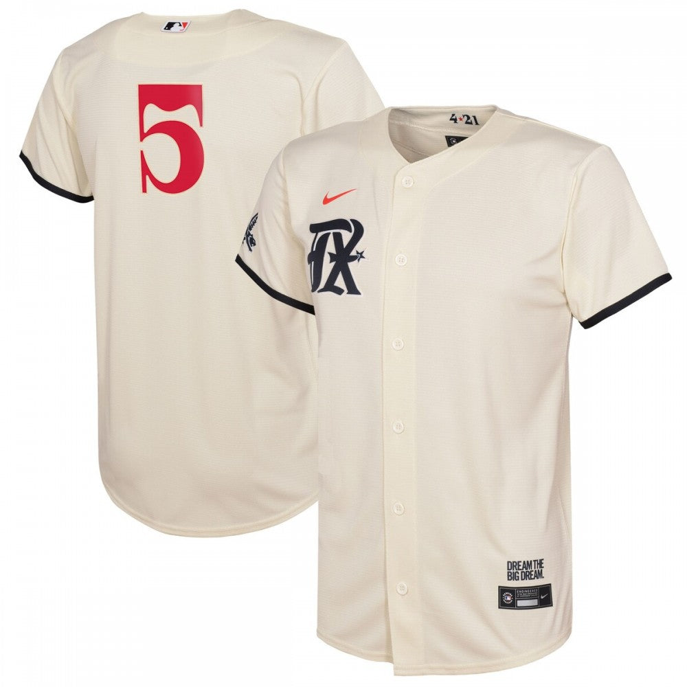 Corey Seager Texas Rangers Nike Youth 2023 City Connect Replica Player MLB Jersey - Cream