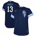 Salvador Perez Kansas City Royals Nike Youth 2022 City Connect Replica Player MLB Jersey - Navy