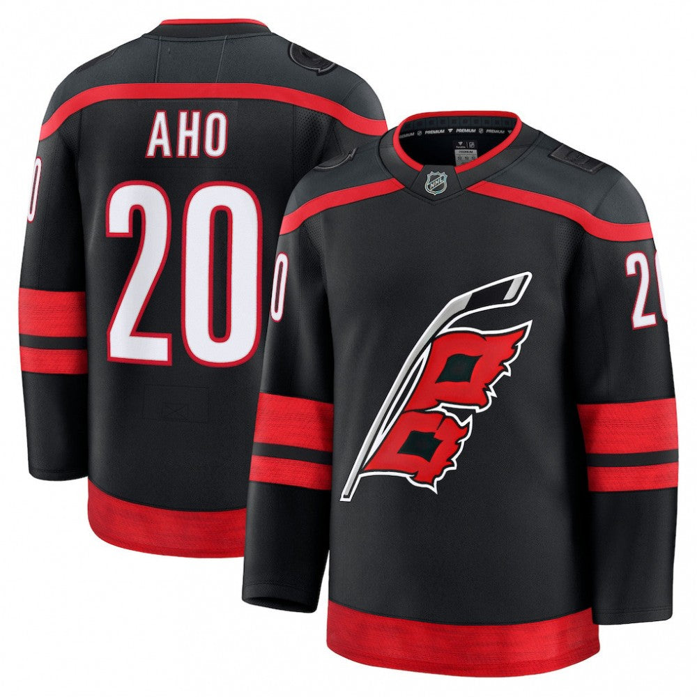 Men's Carolina Hurricanes Sebastian Aho Black Home Premium NHL Jersey